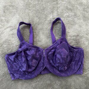 Wacoal Awareness Underwire Bra Purple Women's 40DD Lace Full Coverage